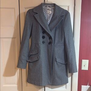 Tulle Gray Double-Breasted Pea Coat